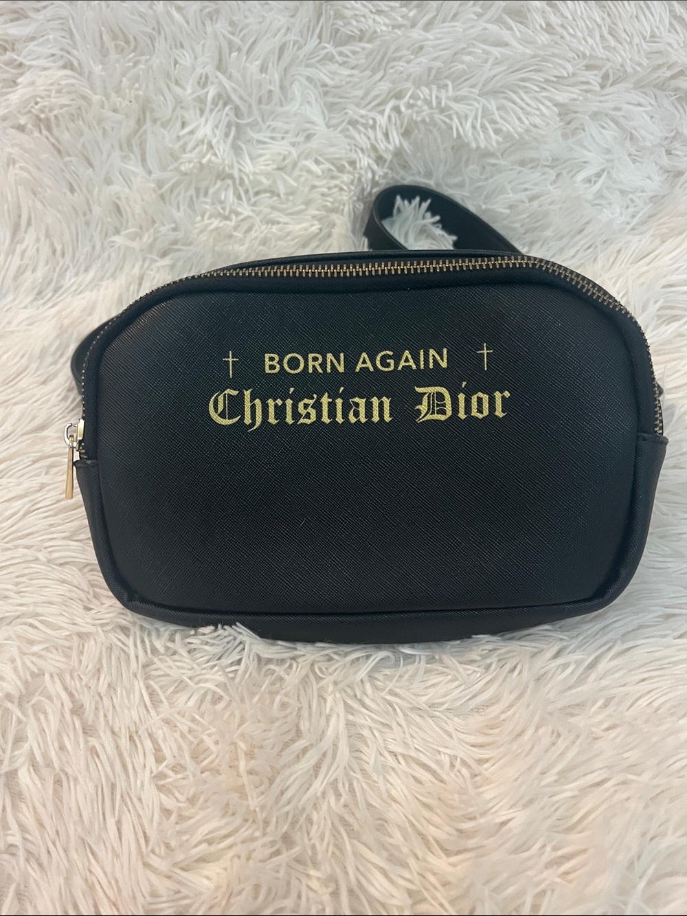 Born Again Christian Dior Black Crossbody Belt Bag